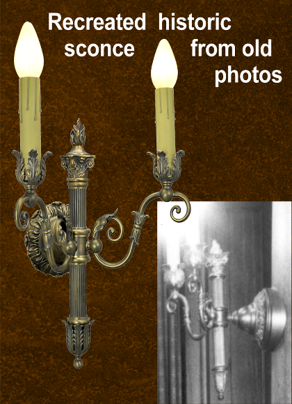 2 light sconce recreated from old photo