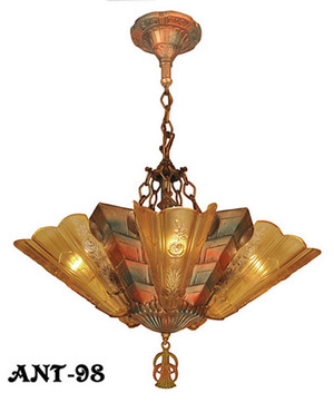 deco art vintage Slip Deco Fenwick  &   Art  Lighting Antique chandelier Hardware Shade Vintage