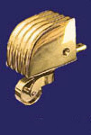 Vintage Recreated Reeded Brass Toe Cap Caster 1