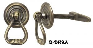 Cupboard Latch Drop Style Pull with 1 3/16" Diameter Backplate (D-9A)