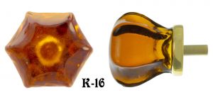 Vintage Style 1 1/4" Amber Glass Knob (K-16)