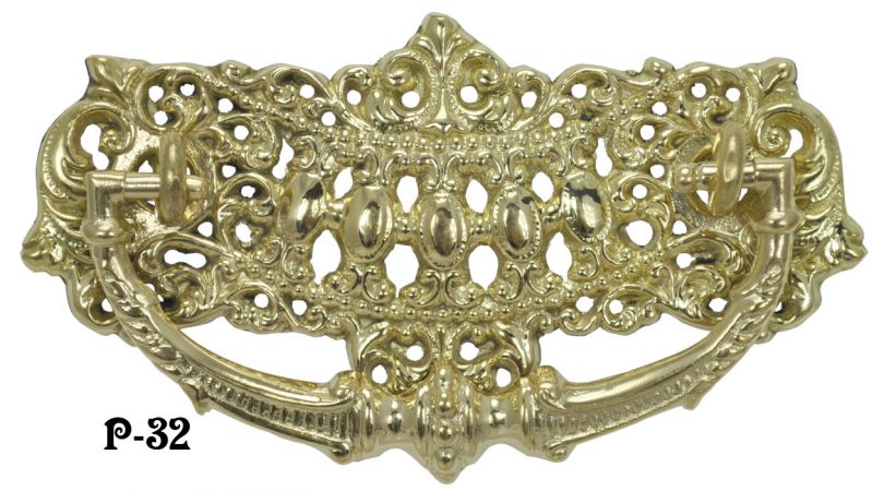 Victorian Crown Design Brass Handle 3" Boring (P-32)