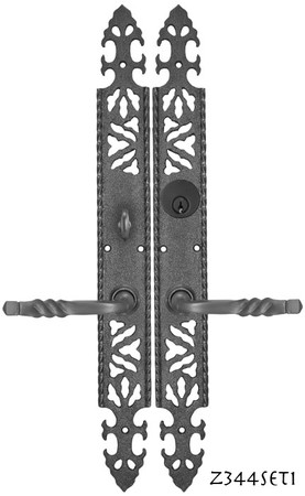 Gothic or Arts and Crafts Iron Door Plate Enty Set (Z344SET1)
