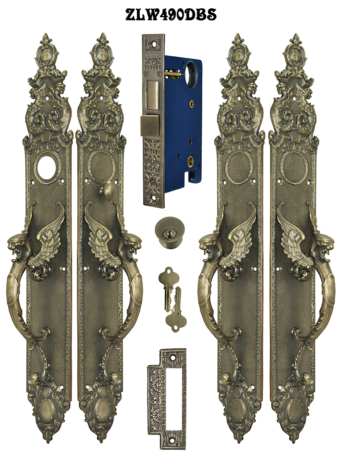 Victorian Style Griffin Or Dragon Double Door Entry Set 23