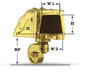Vintage Hardware & Lighting - Vintage Recreated Reeded Brass Toe Cap Caster  1 Cup 3/4 Wheel (C-10A)