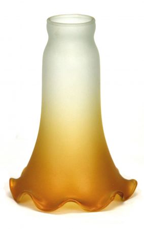 Tiffany-Style Frosted Amber Tipped Lily Glass Lamp Shade (0M-102)