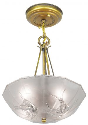 Extremely Cute Embossed Ceiling Chandelier Bowl with 3 Embossed Birds (ANT-1404)