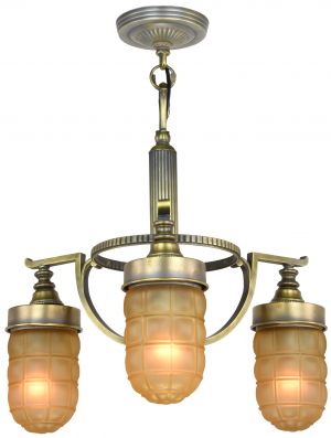 British Streamline Art Deco or Mid-Century Modern Chandelier (ANT-1416)