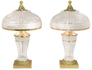 Pair of 1920s Press-Cut Small Bedroom Table Lamps (ANT-1417)