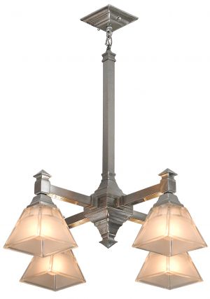 Mission 4-Shade Chandelier in Matte Nickel Finish (ANT-1418)