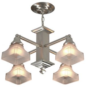 Mission 4-Shade Chandelier in Matte Nickel Finish (ANT-1419)