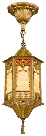 Edwardian Cast Old Gold Finished Hall Light-Circa 1910-30 (ANT-1421)