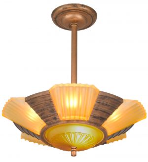 Art Deco Streamline Slip Shade Chandelier-Circa 1935 (ANT-1438)