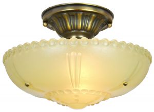 Yellow Antique 3-Chain Bowl Shade Ceiling Light (ANT-1445)