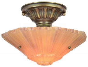 Art Deco Antique 3-Chain Bowl Shade Ceiling Light (ANT-1446)