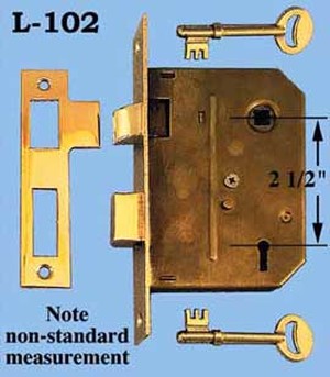 Standard Mortise Lock in Antique-By-Hand - 2 1/4 Backset