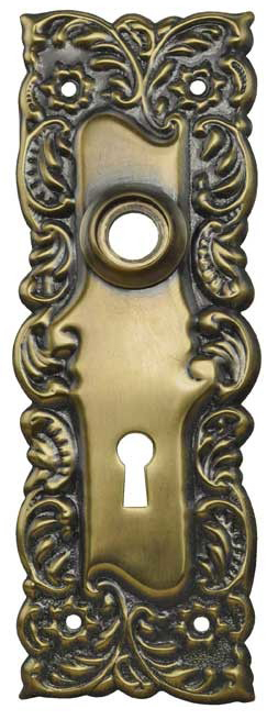 antique brass door knob backplate