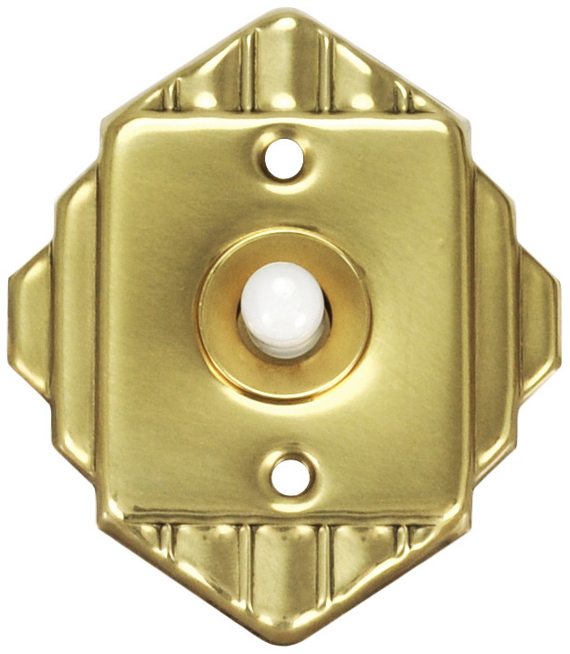 Streamline Deco Doorbell Button in Polished Brass