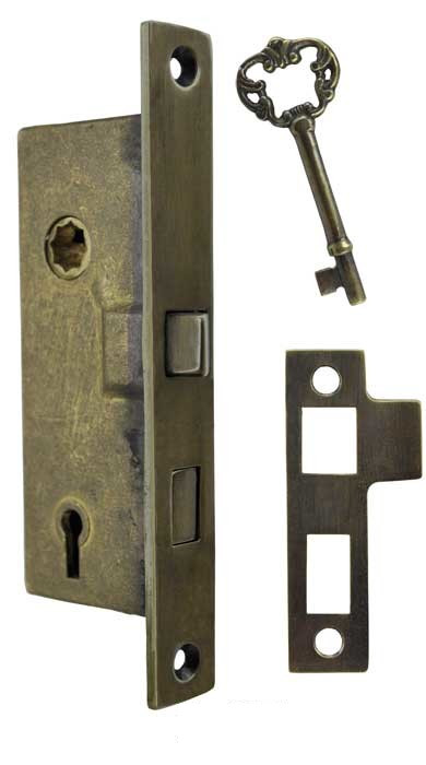 Standard Mortise Lock in Antique-By-Hand - 2 1/4 Backset
