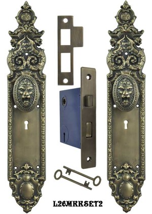 Vintage Hardware & Lighting - Victorian Antique Recreated Pair Brass Scroll  Doorknobs (L-35K)