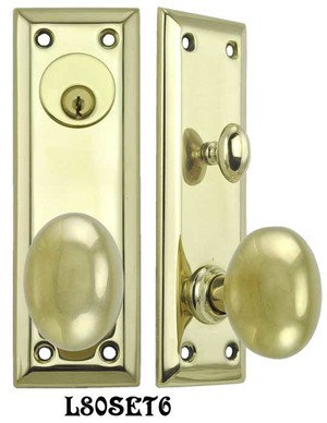 Vintage Hardware & Lighting - Solid Brass Plain Door Plate Entry set ...