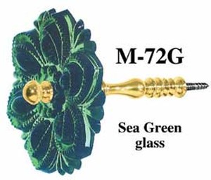 Vintage Hardware & Lighting - Antique Style Sea Green Glass Door Knobs Set  (L-120KG)