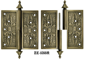 Cast Iron Decorative Door Hinge - Antique Pewter